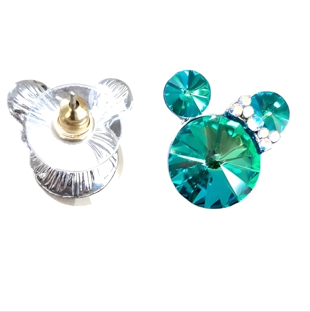 Micky Mouse Rhinestone Stud Earrings - Picture 2 of 3